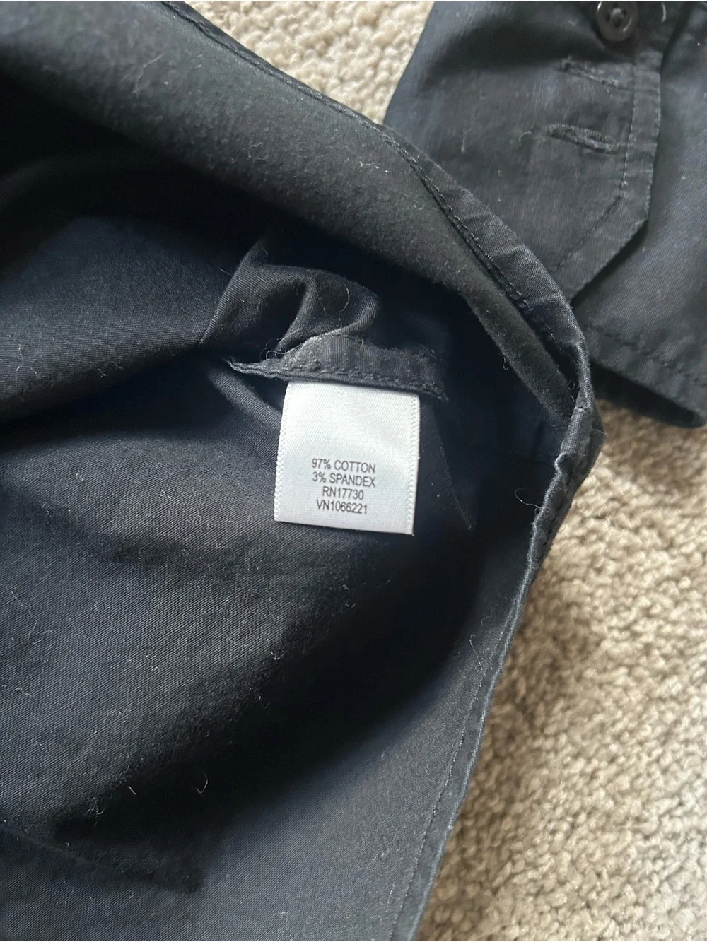 Vintage merona black tailored button down shirt